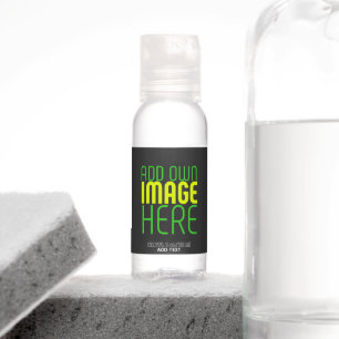 MODERN EDITABLE SIMPLE BLACK IMAGE TEXT TEMPLATE HAND SANITIZER