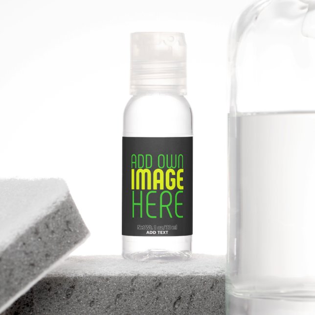 MODERN EDITABLE SIMPLE BLACK IMAGE TEXT TEMPLATE HAND SANITIZER (Insitu)