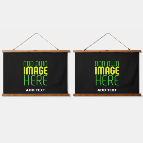 MODERN EDITABLE SIMPLE BLACK IMAGE TEXT TEMPLATE HANGING TAPESTRY