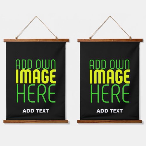 MODERN EDITABLE SIMPLE BLACK IMAGE TEXT TEMPLATE HANGING TAPESTRY
