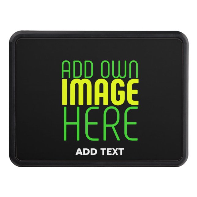MODERN EDITABLE SIMPLE BLACK IMAGE TEXT TEMPLATE HITCH COVER (Front)
