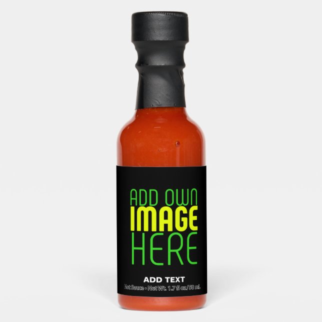 MODERN EDITABLE SIMPLE BLACK IMAGE TEXT TEMPLATE HOT SAUCES (Front)