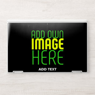 MODERN EDITABLE SIMPLE BLACK IMAGE TEXT TEMPLATE HP LAPTOP SKIN
