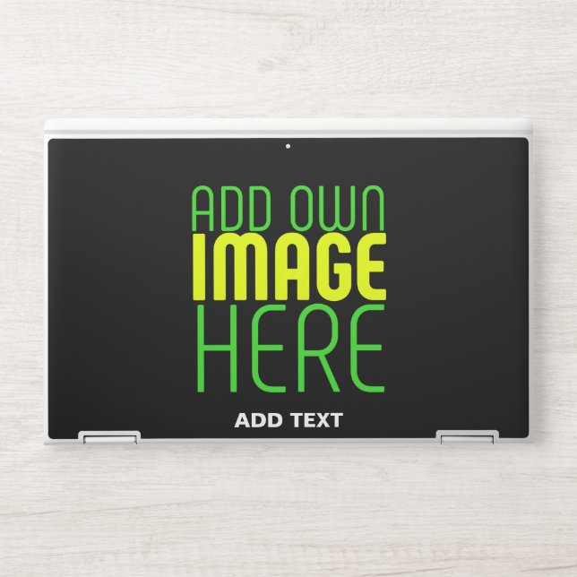 MODERN EDITABLE SIMPLE BLACK IMAGE TEXT TEMPLATE HP LAPTOP SKIN (Front)