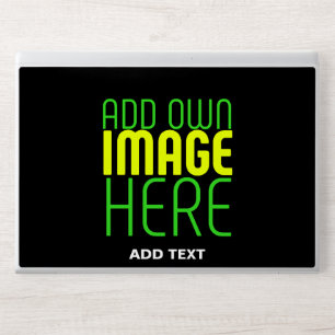 MODERN EDITABLE SIMPLE BLACK IMAGE TEXT TEMPLATE HP LAPTOP SKIN