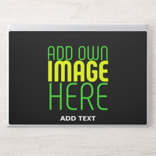 MODERN EDITABLE SIMPLE BLACK IMAGE TEXT TEMPLATE HP LAPTOP SKIN