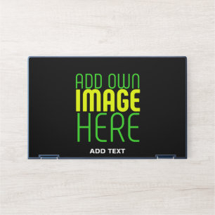 MODERN EDITABLE SIMPLE BLACK IMAGE TEXT TEMPLATE HP LAPTOP SKIN