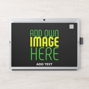 MODERN EDITABLE SIMPLE BLACK IMAGE TEXT TEMPLATE HP LAPTOP SKIN
