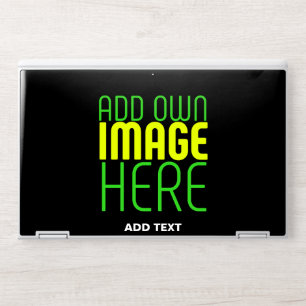 MODERN EDITABLE SIMPLE BLACK IMAGE TEXT TEMPLATE HP LAPTOP SKIN