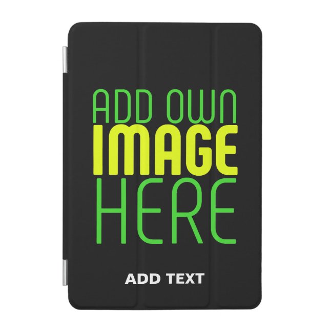 MODERN EDITABLE SIMPLE BLACK IMAGE TEXT TEMPLATE iPad MINI COVER (Front)