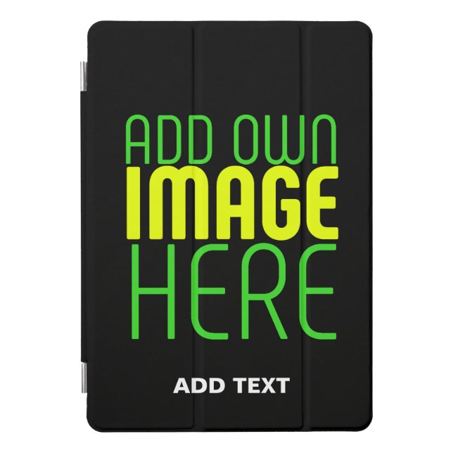 MODERN EDITABLE SIMPLE BLACK IMAGE TEXT TEMPLATE iPad PRO COVER (Front)