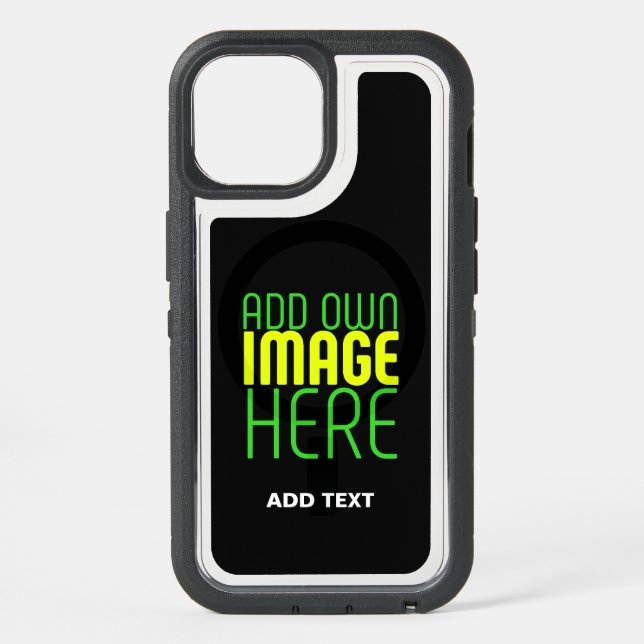 MODERN EDITABLE SIMPLE BLACK IMAGE TEXT TEMPLATE iPhone 15 CASE (Back)