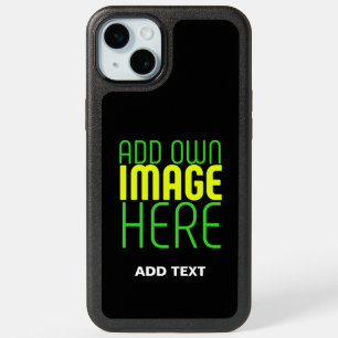 MODERN EDITABLE SIMPLE BLACK IMAGE TEXT TEMPLATE iPhone 15 PLUS CASE