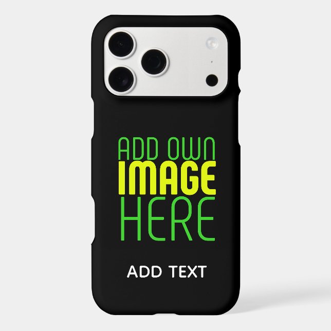 MODERN EDITABLE SIMPLE BLACK IMAGE TEXT TEMPLATE IPHONE CASE (Back)