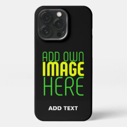 MODERN EDITABLE SIMPLE BLACK IMAGE TEXT TEMPLATE iPhone 13 PRO CASE