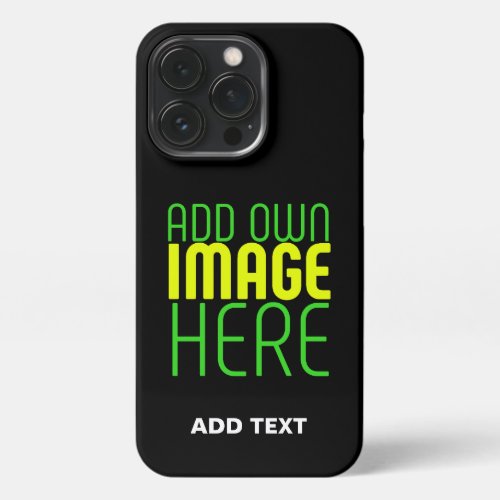 MODERN EDITABLE SIMPLE BLACK IMAGE TEXT TEMPLATE iPhone 13 PRO CASE