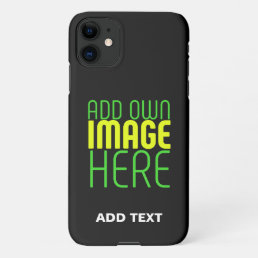 MODERN EDITABLE SIMPLE BLACK IMAGE TEXT TEMPLATE iPhone 11 CASE