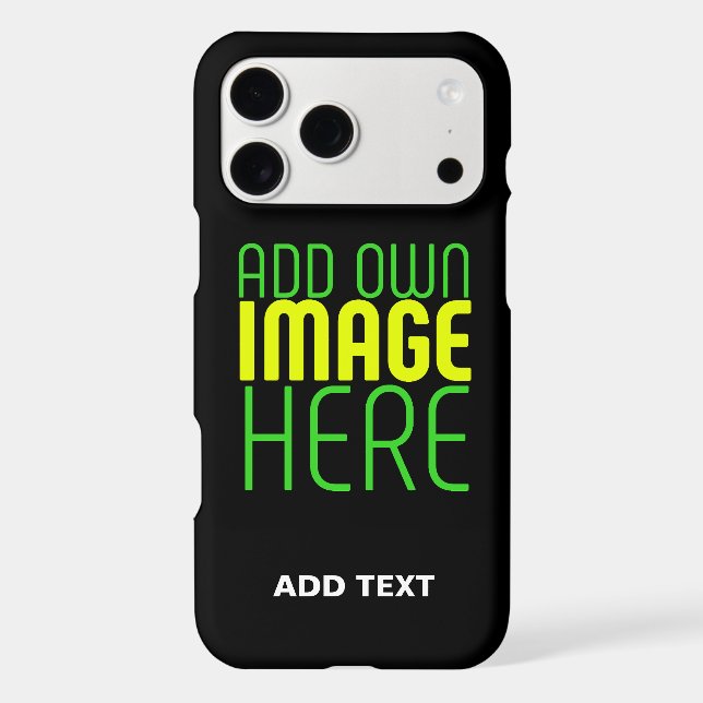 MODERN EDITABLE SIMPLE BLACK IMAGE TEXT TEMPLATE IPHONE CASE (Back)