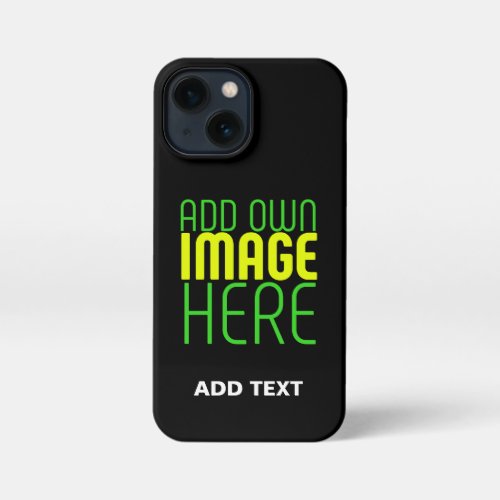 MODERN EDITABLE SIMPLE BLACK IMAGE TEXT TEMPLATE iPhone 13 MINI CASE