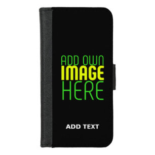 MODERN EDITABLE SIMPLE BLACK IMAGE TEXT TEMPLATE iPhone 8/7 WALLET CASE