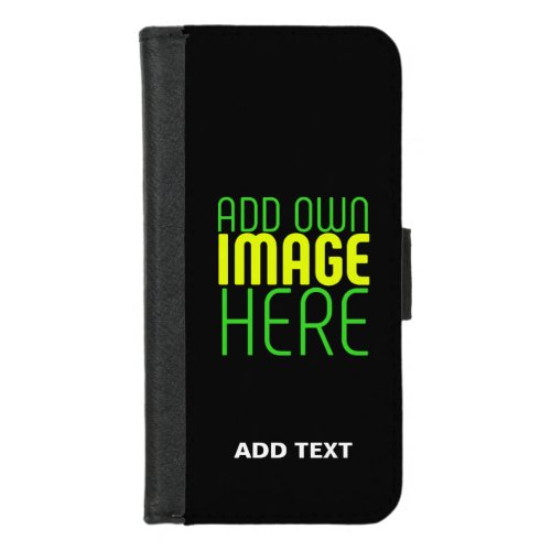 MODERN EDITABLE SIMPLE BLACK IMAGE TEXT TEMPLATE iPhone 87 WALLET CASE