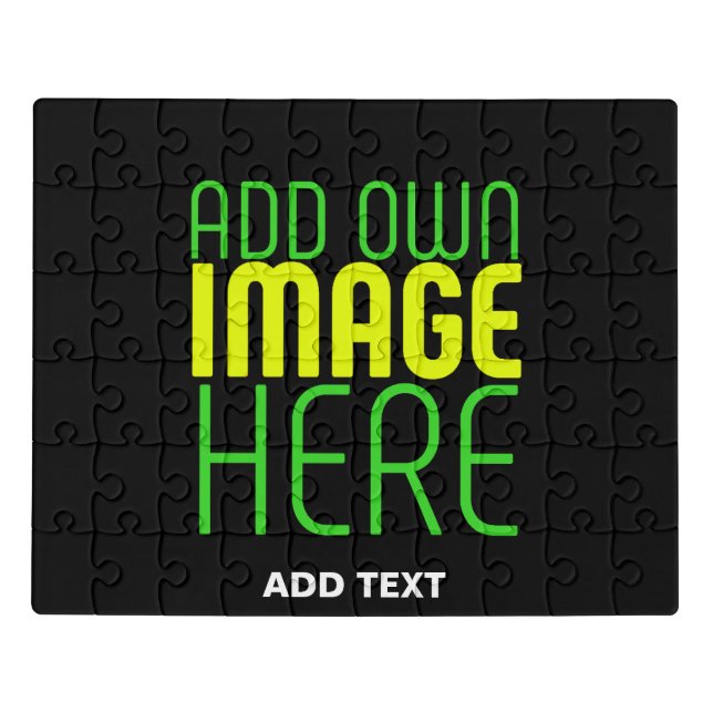 MODERN EDITABLE SIMPLE BLACK IMAGE TEXT TEMPLATE JIGSAW PUZZLE (Puzzle Horizontal)