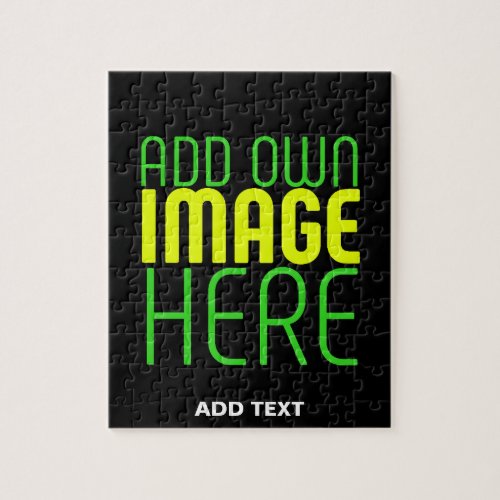 MODERN EDITABLE SIMPLE BLACK IMAGE TEXT TEMPLATE JIGSAW PUZZLE
