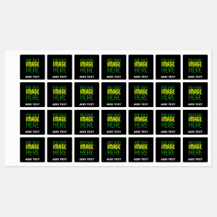 MODERN EDITABLE SIMPLE BLACK IMAGE TEXT TEMPLATE KIDS' LABELS