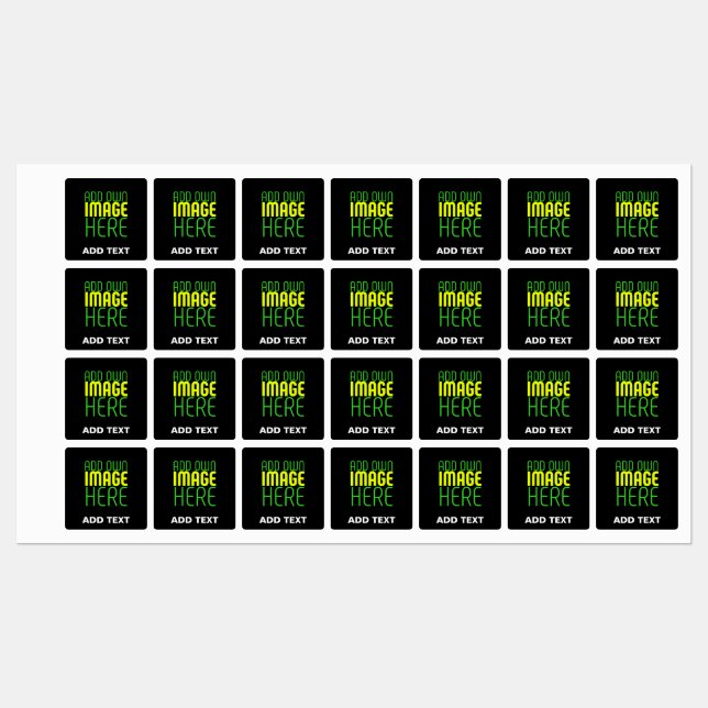 MODERN EDITABLE SIMPLE BLACK IMAGE TEXT TEMPLATE KIDS' LABELS (Sheet)