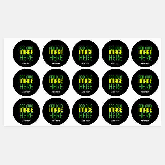 MODERN EDITABLE SIMPLE BLACK IMAGE TEXT TEMPLATE KIDS' LABELS (Sheet)