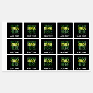 MODERN EDITABLE SIMPLE BLACK IMAGE TEXT TEMPLATE KIDS' LABELS