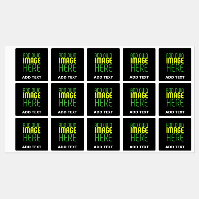 MODERN EDITABLE SIMPLE BLACK IMAGE TEXT TEMPLATE KIDS' LABELS (Sheet)