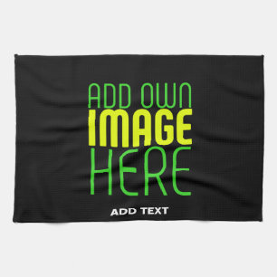 MODERN EDITABLE SIMPLE BLACK IMAGE TEXT TEMPLATE KITCHEN TOWEL