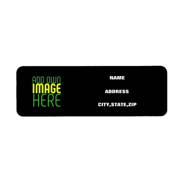 MODERN EDITABLE SIMPLE BLACK IMAGE TEXT TEMPLATE LABEL (Front)