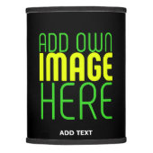 MODERN EDITABLE SIMPLE BLACK IMAGE TEXT TEMPLATE LAMP SHADE (Front)