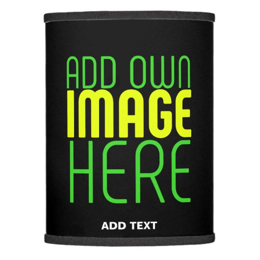 MODERN EDITABLE SIMPLE BLACK IMAGE TEXT TEMPLATE LAMP SHADE (Front)