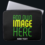 MODERN EDITABLE SIMPLE BLACK IMAGE TEXT TEMPLATE LAPTOP SLEEVE<br><div class="desc">THIS IS A DESIGN FITTING FOR CUSTOMERS.YOU CAN CHANGE, RESIZE OR ADD LOGO, PHOTO, TEXT AND COLOURS THE WAY YOU WANT.THANK YOU.</div>