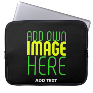 MODERN EDITABLE SIMPLE BLACK IMAGE TEXT TEMPLATE LAPTOP SLEEVE