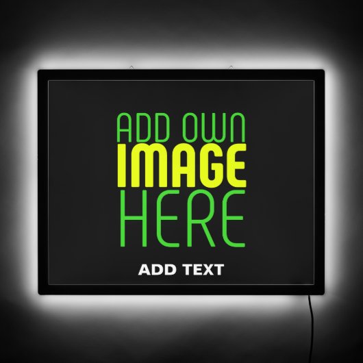 MODERN EDITABLE SIMPLE BLACK IMAGE TEXT TEMPLATE LED SIGN (Front)