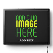 MODERN EDITABLE SIMPLE BLACK IMAGE TEXT TEMPLATE LED SIGN (Lights Off)