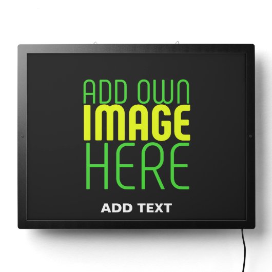 MODERN EDITABLE SIMPLE BLACK IMAGE TEXT TEMPLATE LED SIGN (Lights Off)