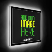MODERN EDITABLE SIMPLE BLACK IMAGE TEXT TEMPLATE LED SIGN (Angle)