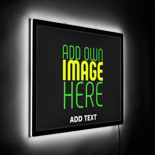 MODERN EDITABLE SIMPLE BLACK IMAGE TEXT TEMPLATE LED SIGN (Angle)