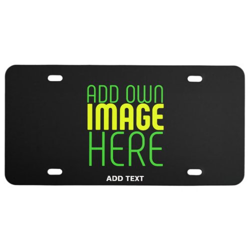 MODERN EDITABLE SIMPLE BLACK IMAGE TEXT TEMPLATE LICENSE PLATE