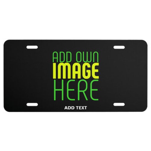 MODERN EDITABLE SIMPLE BLACK IMAGE TEXT TEMPLATE LICENSE PLATE