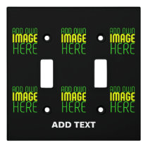 MODERN EDITABLE SIMPLE BLACK IMAGE TEXT TEMPLATE LIGHT SWITCH COVER