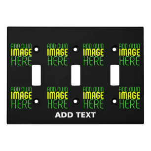 MODERN EDITABLE SIMPLE BLACK IMAGE TEXT TEMPLATE LIGHT SWITCH COVER