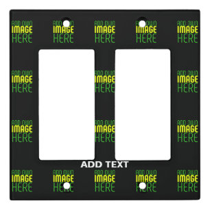MODERN EDITABLE SIMPLE BLACK IMAGE TEXT TEMPLATE LIGHT SWITCH COVER