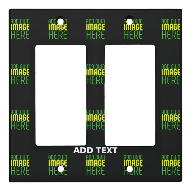 MODERN EDITABLE SIMPLE BLACK IMAGE TEXT TEMPLATE LIGHT SWITCH COVER (Front)