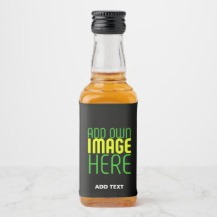 MODERN EDITABLE SIMPLE BLACK IMAGE TEXT TEMPLATE LIQUOR BOTTLE LABEL